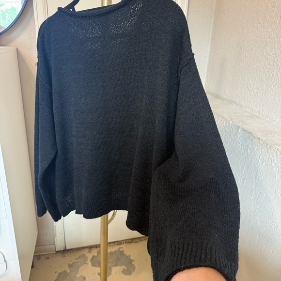 Wishlist Oversized Black Textured Lightweight Sweater Size S/M - Picture 8 of 13